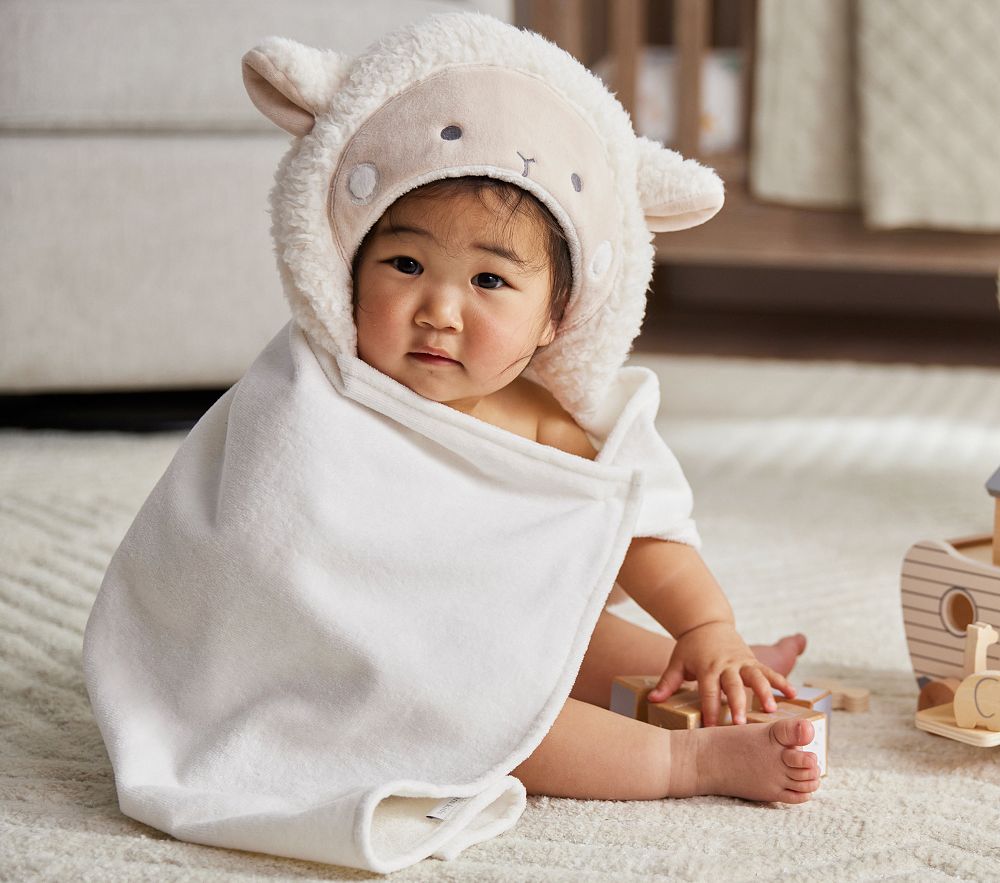Lamb Baby Hooded Towel Pottery Barn Kids UK
